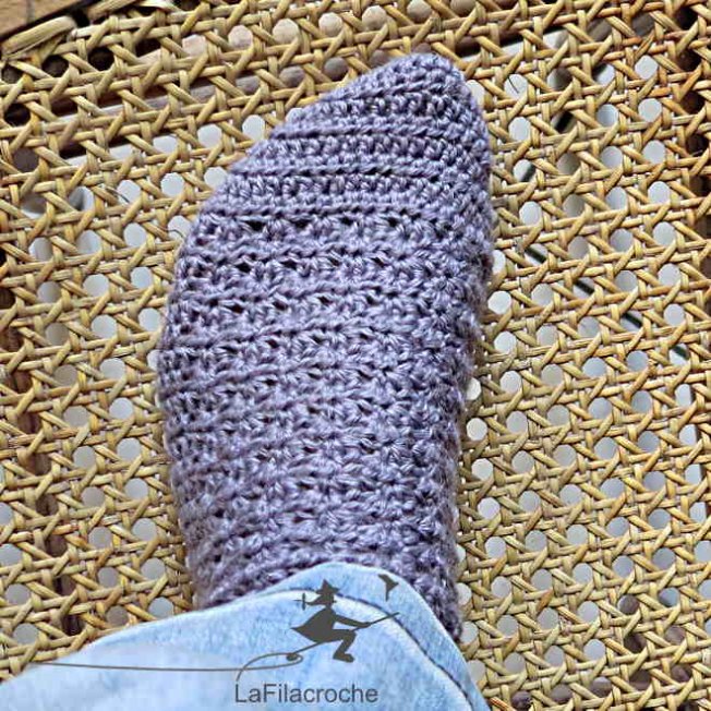 Chaussette en laine au crochet