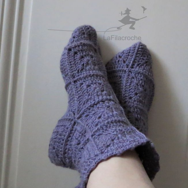 Chaussettes granny au crochet Chaussette en granies au crochet
