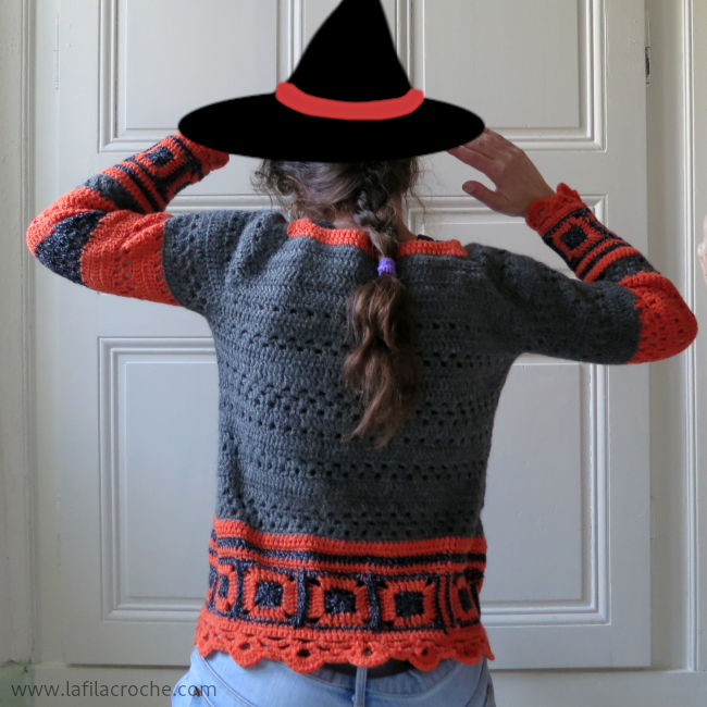Pull au crochet avec grannies