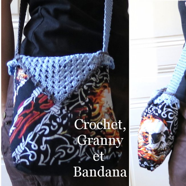 Sac bandoulière tissu et crochet