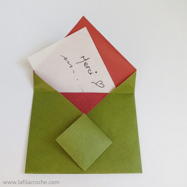 Enveloppe chinoise en origami
