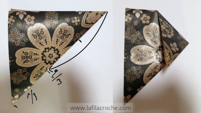 Tuto enveloppe origami étape 2