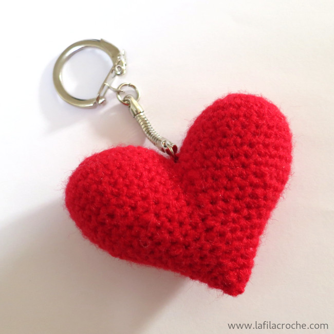 Porte-clé cœur au crochet