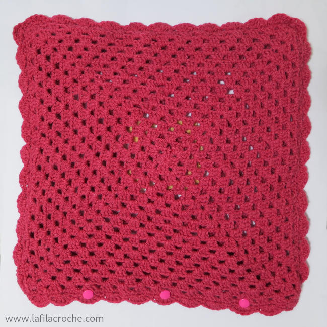 Verso housse de coussin au crochet