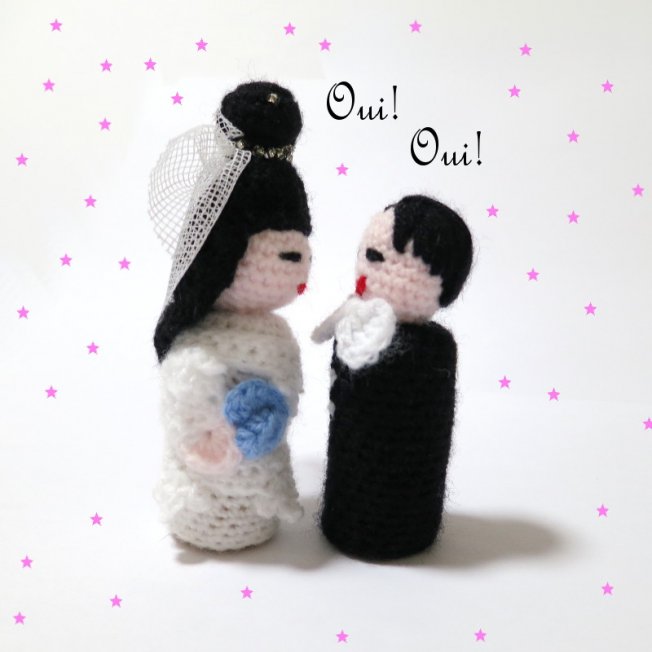 Amigurumi figurines Mariés au crochet
