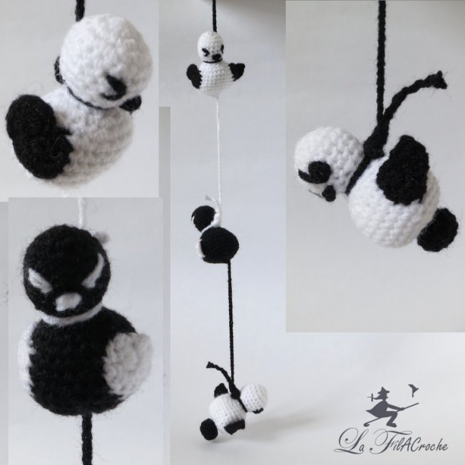 Guirlande d’oiseaux au crochet version black metal