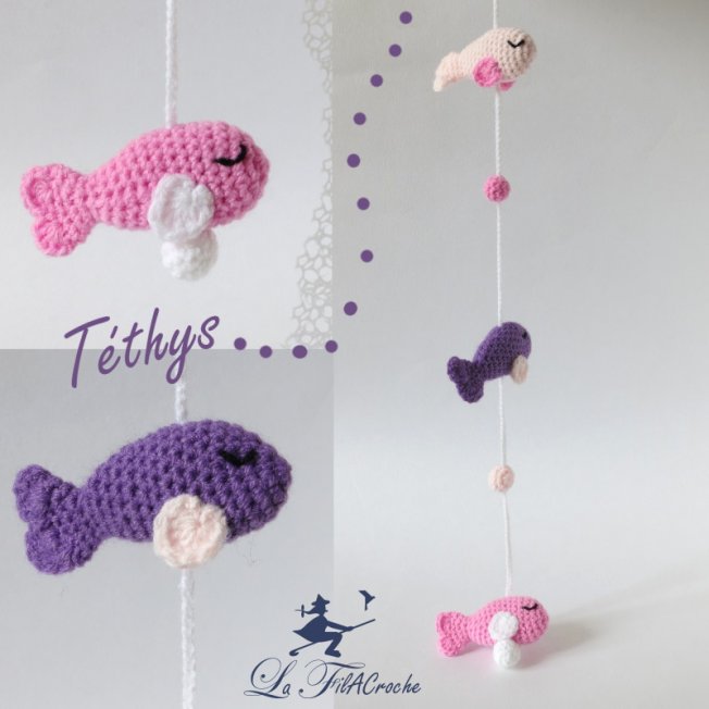 Guirlande girly de poissons roses