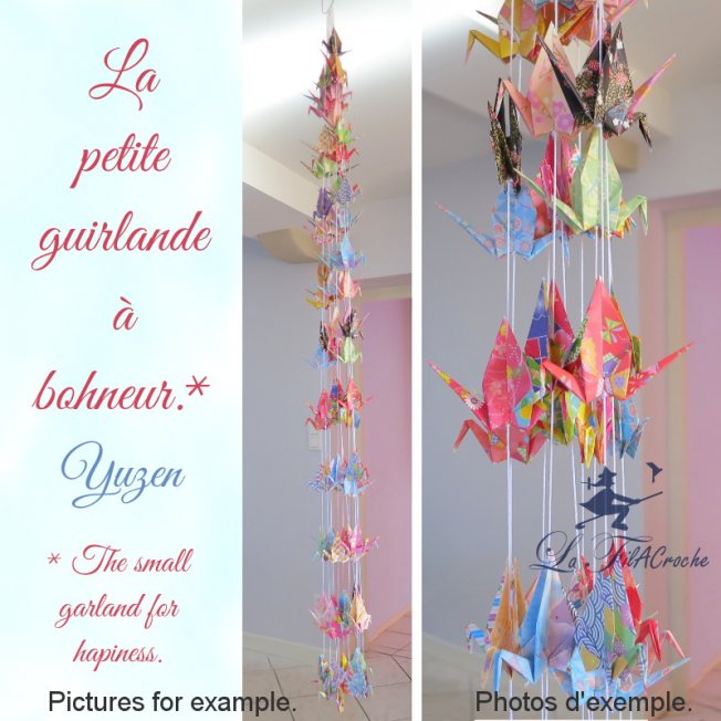 Guirlandes de grues colorées en origami