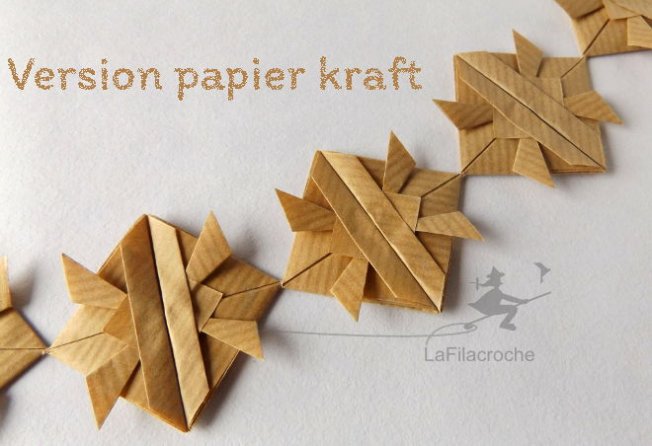 Gurilande kabuto origami avec du papier kraft