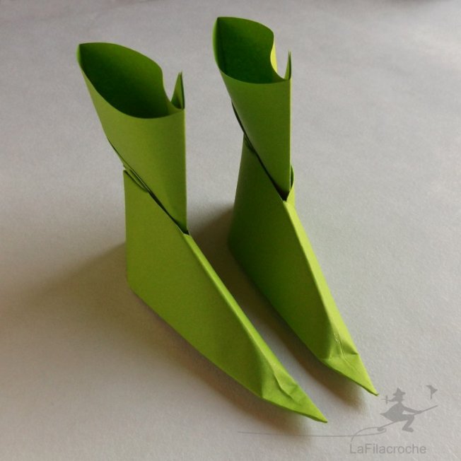 Chaussons de lutin en origami