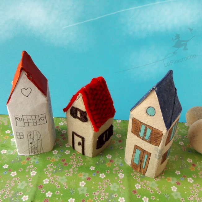 Maisonnettes en rouleaux de carton