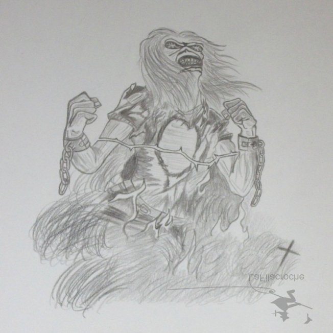 Dessin d'Eddie la mascotte du groupe Iron Maiden