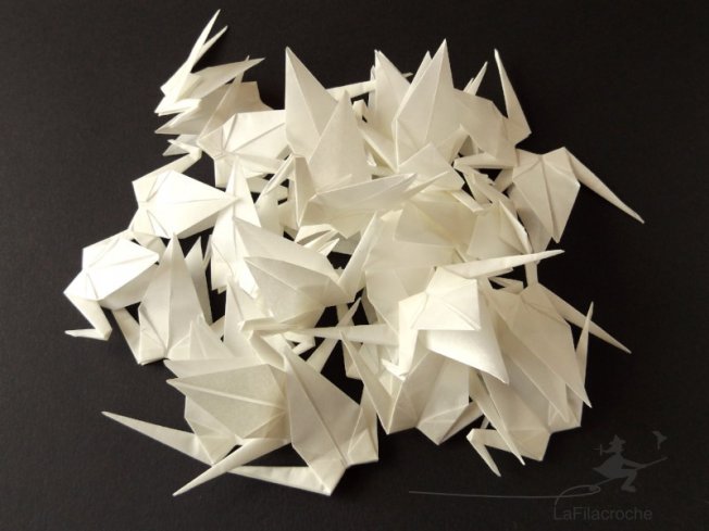 Grues blanches en papier cuisson