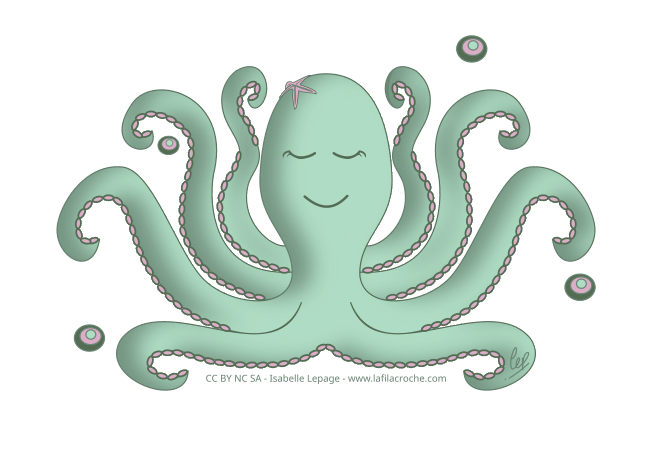 Dessin pieuvre Stretch pour la sortie de Debian 9