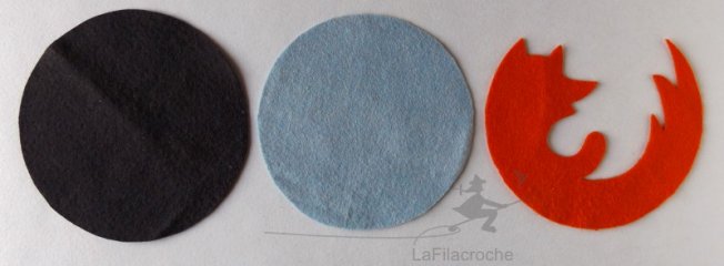 Découpe de la feutrine Tuto sous-tasse Firefox feutrine étape 1