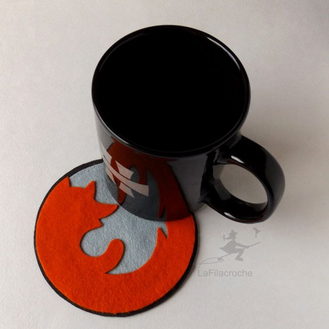 Sous tasse en feutrine à l’effigie de Firefox