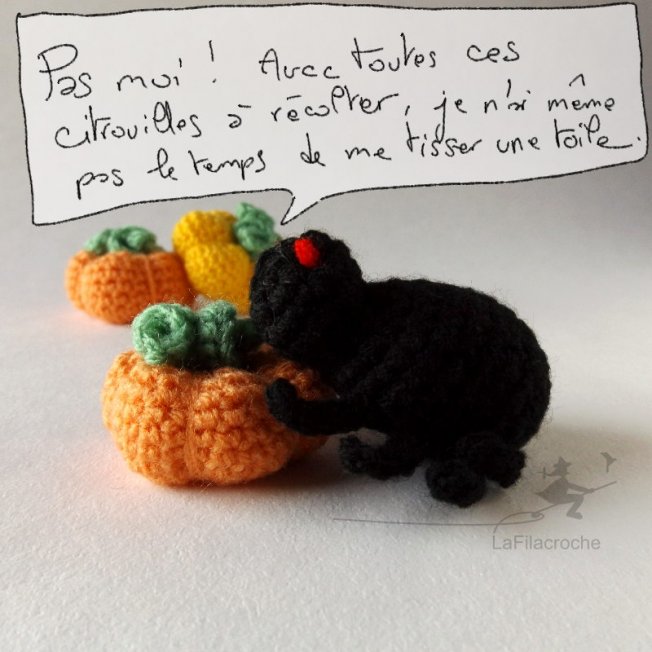 Amigurumi araignée et citrouille au crochet