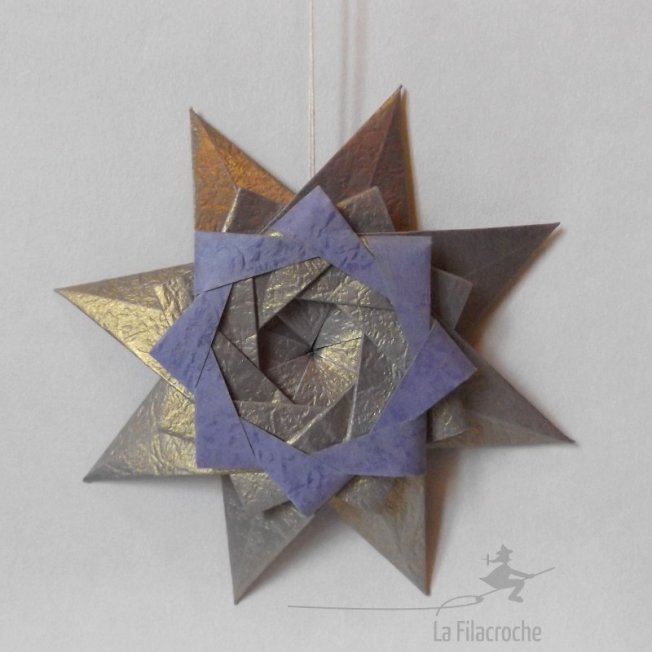 Étoile couronne tressée en origami de Maria Sinayskaya