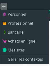 Capture gestion des onglets contextuels sur Firefox