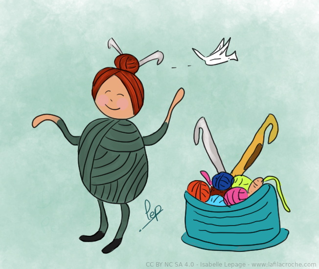 Dessin dame pelote