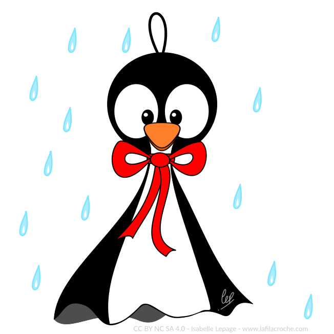 Tuxinet teru bozu, le pourfendeur de pluie ! Dessin Tux en teru teru bozu