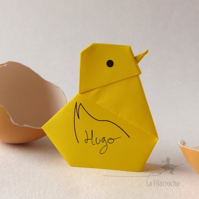 Marque-place poussin pour Pâques ou baptêmes