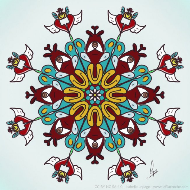 Dessin mandala flocon