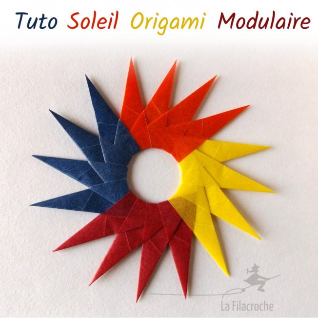 Soleil modulaire en origami traditionnel