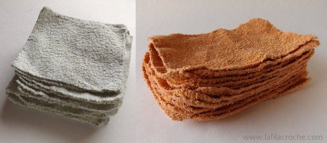 Débarbouillettes et ménagettes Lingettes lavables en serviettes recyclées
