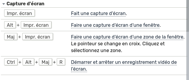 Capture écran aide de GNOME