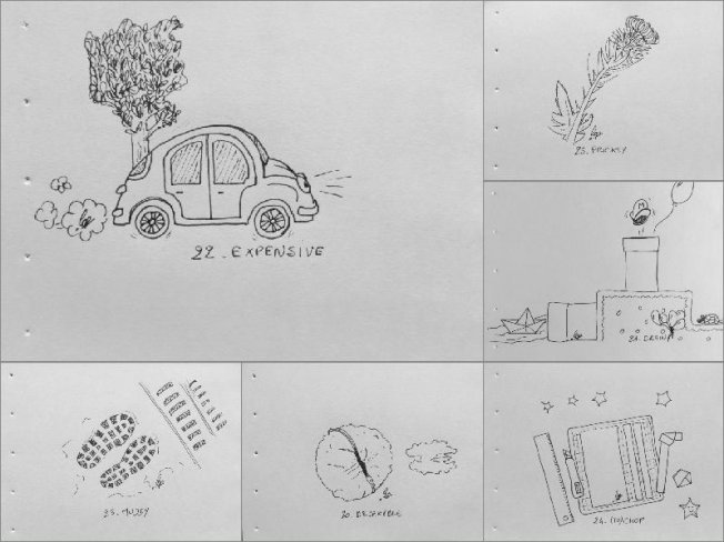 Mes dessins d’inktober jours 20 à 25