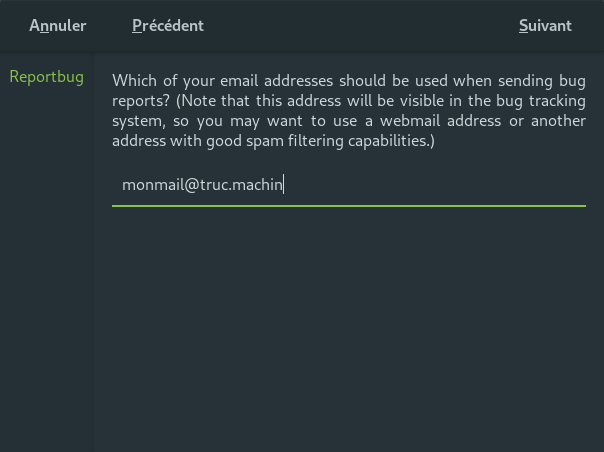 Capture reportbug debian 6