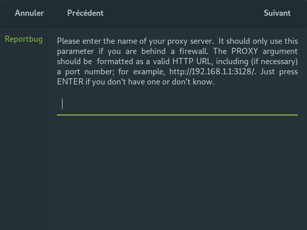 Capture reportbug debian 9