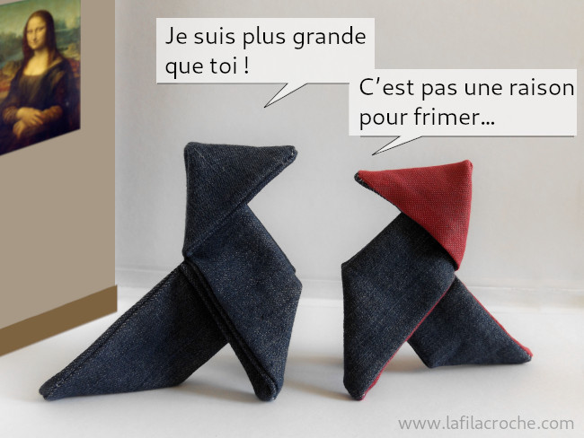 Deux cocottes origami en tissu