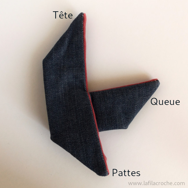 La queue et les pattes de la cocotte sont faites