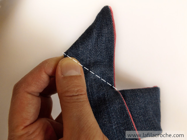 Endroit où pincer le tissu