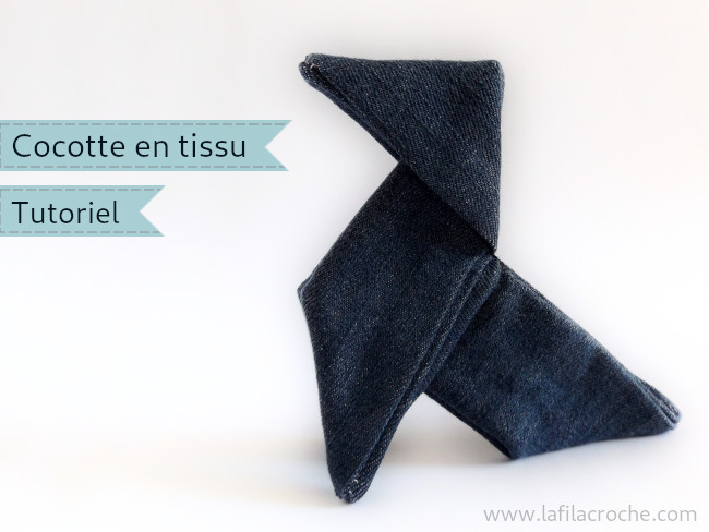 Cocotte en tissu de jean recyclé
