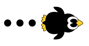 Mascotte Tux façon corbeau de manga/animé