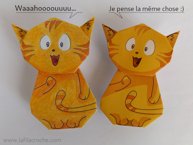 Chats origami terminés