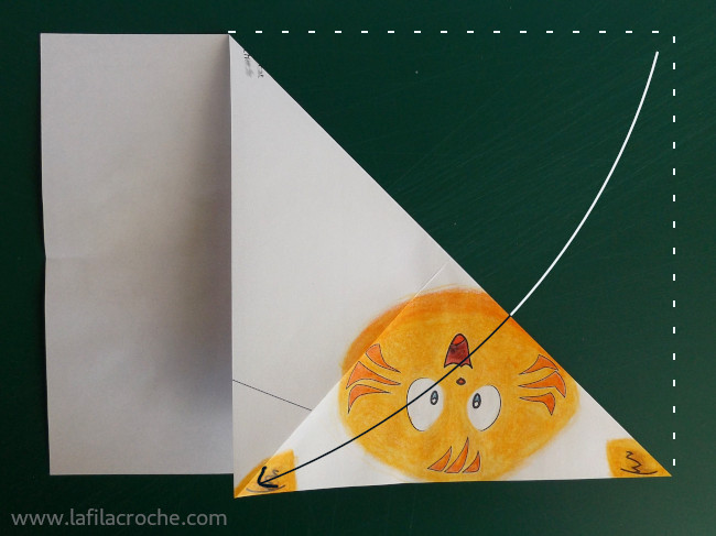 Pliage chat origami étape 3