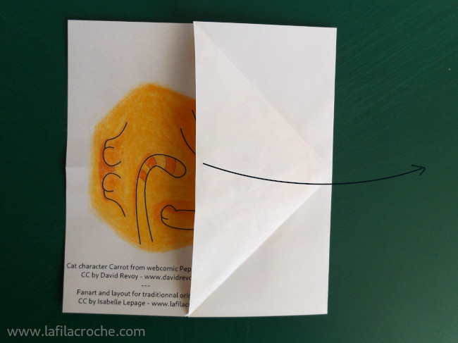 Pliage chat origami étape 4.1