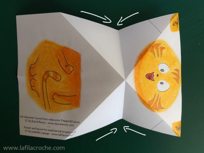 Pliage chat origami étape 5