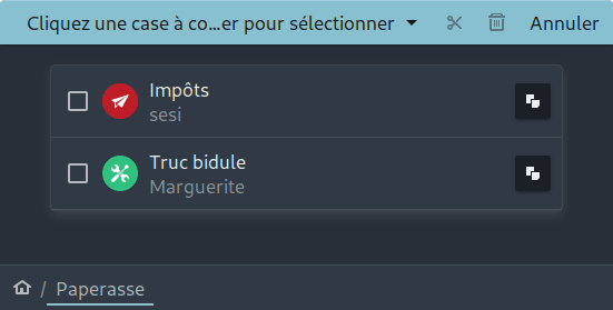 Mode sélection
