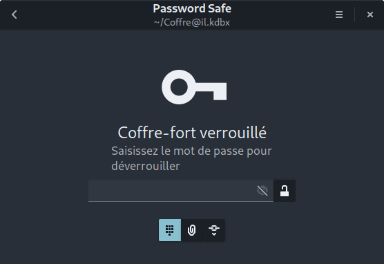 Écran d’ouverture d’un coffre existant