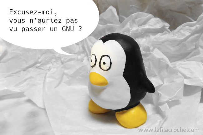 Tux, de côté, demande si vous n’auriez pas vu son ami GNU