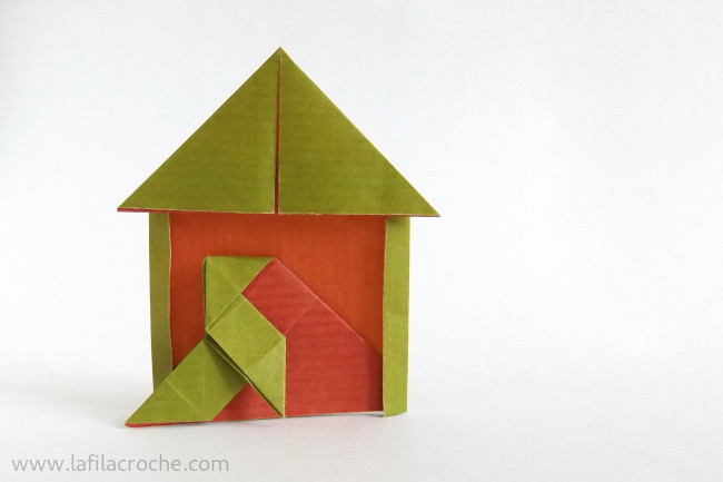 Cocotte et maison en origami