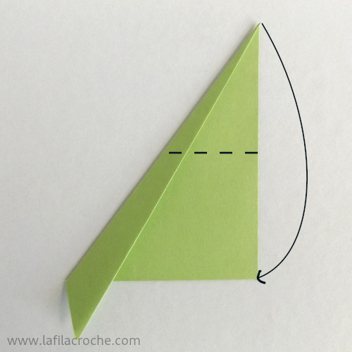 Tuto feuille nervurée origami - étape 1 et 2 terminée