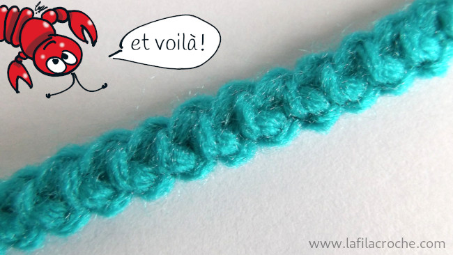 Lacet roumain au crochet en gros plan