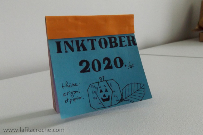 Mes dessins pour Inktober 2020 reliés façon bloc-notes