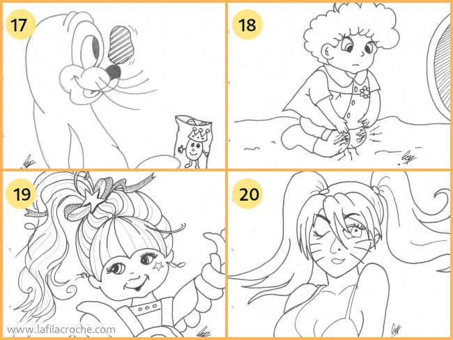 Dessins 17 à 20 pour inktober